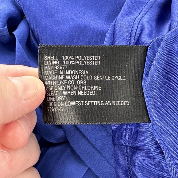 Worthington Petite PXL Royal Blue Pleated Maxi Skirt Drawstring & Zipper Cobalt - Picture 3 of 14